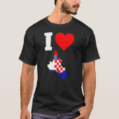 Kroatien-Flagge für Krk I Liebe Krk T-Shirt (Vorderseite)