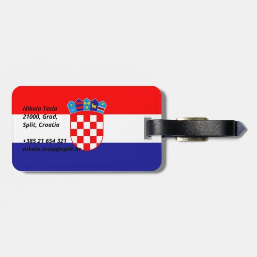 Kroatien-Flagge Gepäckanhänger (Rückseite horizontal)