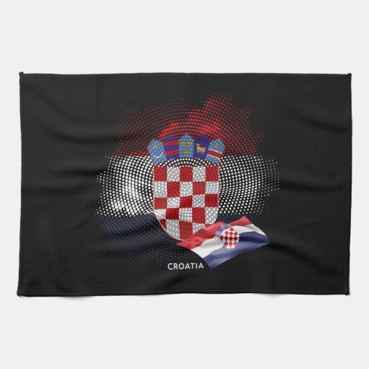Kroatien-Flagge Geschirrtuch (Horizontal)