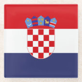 Kroatien-Flagge Glasuntersetzer (Vorderseite)