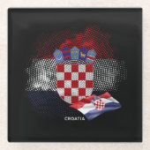 Kroatien-Flagge Glasuntersetzer (Vorderseite)