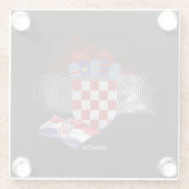 Kroatien-Flagge Glasuntersetzer (Rückseite)