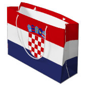 Kroatien-Flagge Große Geschenktüte (Rückseite Schrägansicht)