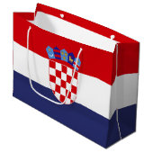 Kroatien-Flagge Große Geschenktüte (Vorderseite Schrägansicht)
