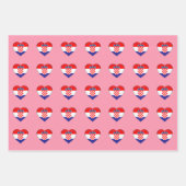 Kroatien Flagge, Herz und kroatische Mode / Gesche Geschenkpapier Set (Vorderseite 2)