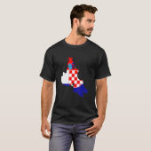 Kroatien-Flagge in Krk Kontur Krk T-Shirt (Vorne ganz)