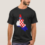 Kroatien-Flagge in Krk Kontur Krk T-Shirt (Vorderseite)