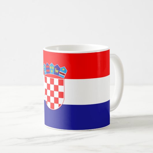 Kroatien-Flagge Kaffeetasse (VorderseiteRechts)