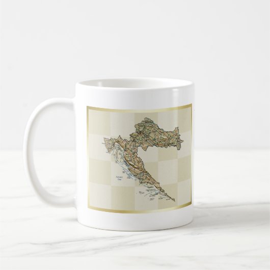 Kroatien-Flagge + Karten-Tasse Kaffeetasse (Links)