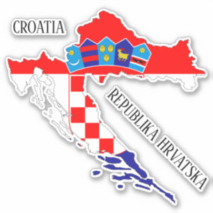 Kroatien-Flagge-Kartenskizze Aufkleber