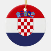 Kroatien-Flagge Keramik Ornament (Vorne)