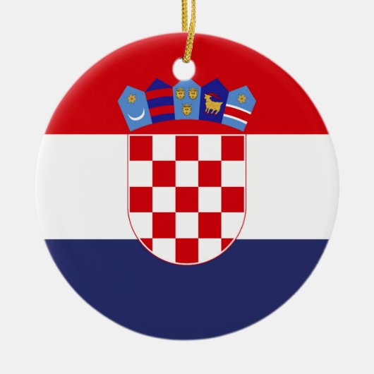 Kroatien-Flagge Keramik Ornament (Vorne)