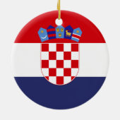 Kroatien-Flagge Keramik Ornament (Hinten)