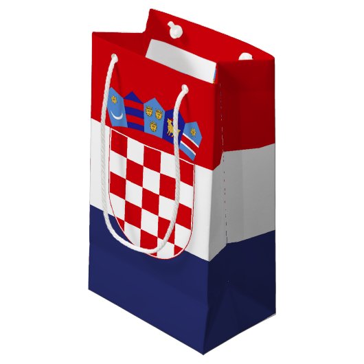 Kroatien-Flagge Kleine Geschenktüte (Vorderseite Schrägansicht)