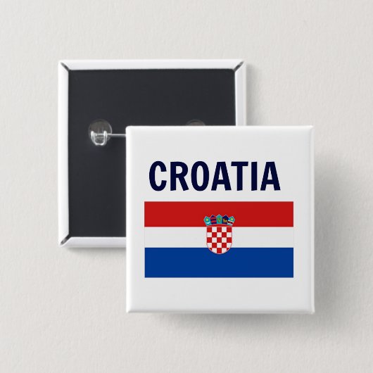Kroatien - Flagge Kroatiens Button (Vorne & Hinten)