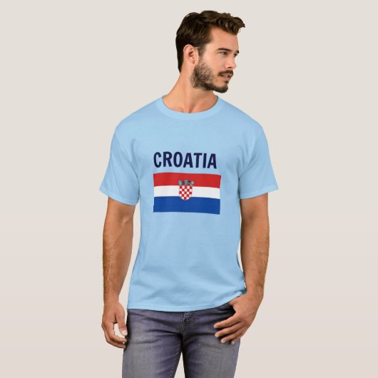 Kroatien - Flagge Kroatiens T - Shirt (Vorne ganz)