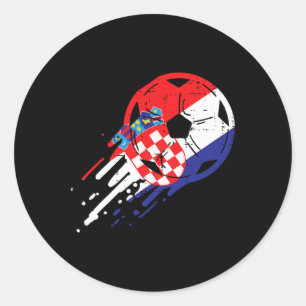 Kroatien-Flagge kroatischer Fußball-Fan Männer Fra Runder Aufkleber