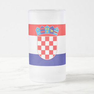 Kroatien-Flagge Mattglas Bierglas