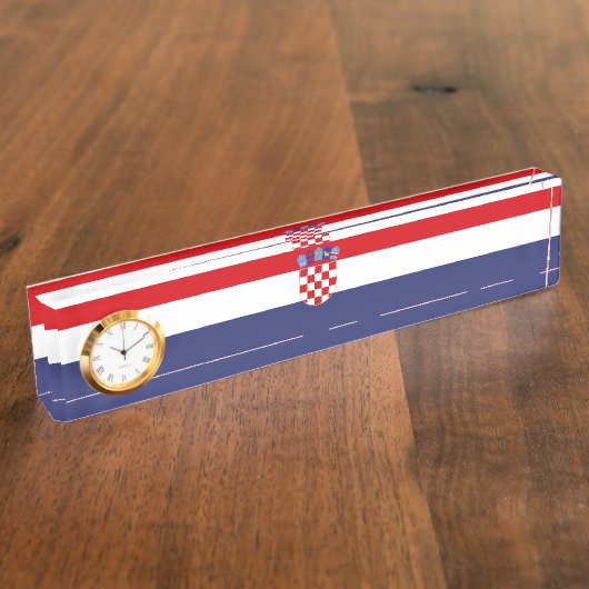 Kroatien-Flagge Namensplakette (Seite)