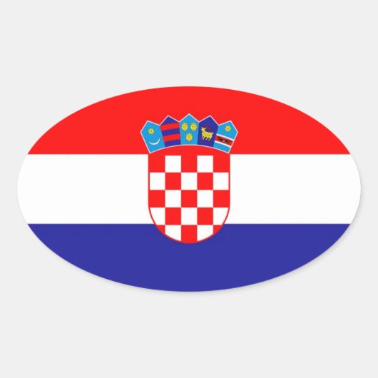 Kroatien-Flagge Ovaler Aufkleber (Vorderseite)