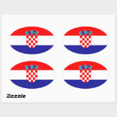 Kroatien-Flagge Ovaler Aufkleber (Blatt)