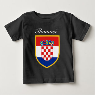 Kroatien-Flagge personalisiert Baby T-shirt
