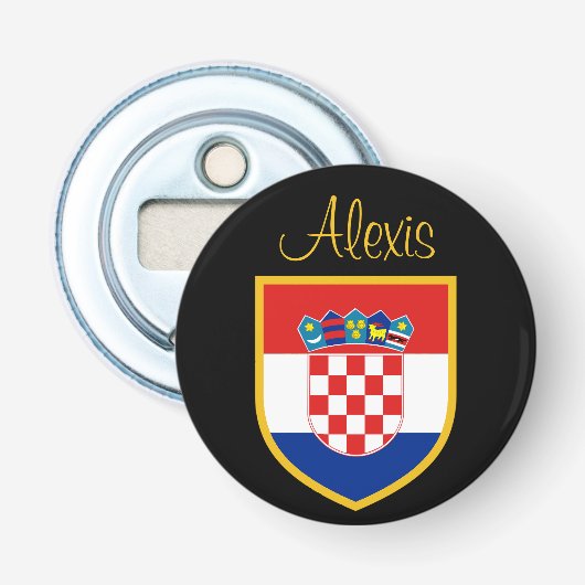 Kroatien-Flagge personalisiert Flaschenöffner (Vorderseite)