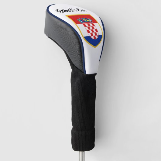 Kroatien-Flagge personalisiert Golf Headcover (angewinkelt)