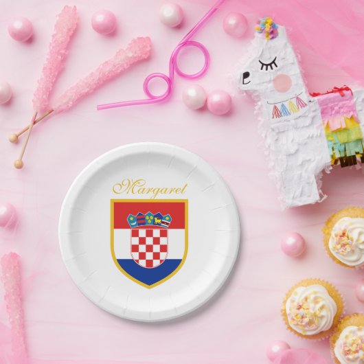 Kroatien-Flagge personalisiert Pappteller (Party)