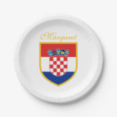 Kroatien-Flagge personalisiert Pappteller (Vorderseite)