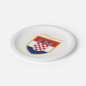 Kroatien-Flagge personalisiert Pappteller (Schrägansicht)