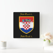Kroatien-Flagge personalisiert Quadratische Wanduhr (Zuhause)