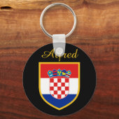 Kroatien-Flagge Personalisiert Schlüsselanhänger (Vorderseite)