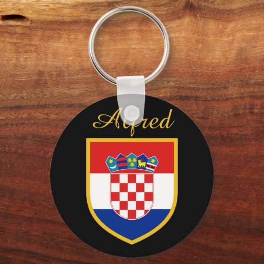Kroatien-Flagge Personalisiert Schlüsselanhänger (Vorderseite)