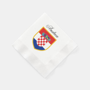 Kroatien-Flagge personalisiert Serviette