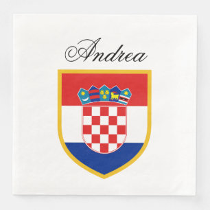 Kroatien-Flagge personalisiert Serviette