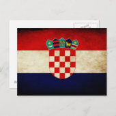 Kroatien-Flagge Postkarte (Vorne/Hinten)