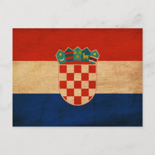 Kroatien-Flagge Postkarte