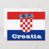 Kroatien-Flagge Postkarte (Vorne/Hinten)