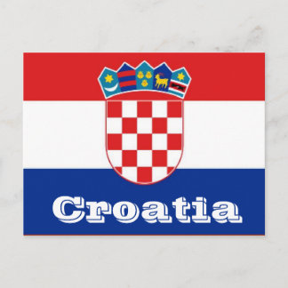 Kroatien-Flagge Postkarte