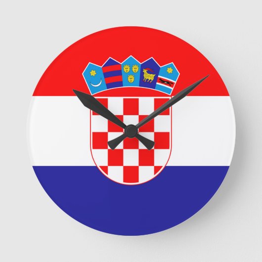 Kroatien-Flagge Runde Wanduhr (Vorderseite)