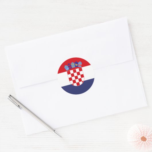 Kroatien-Flagge Runder Aufkleber (Umschlag)