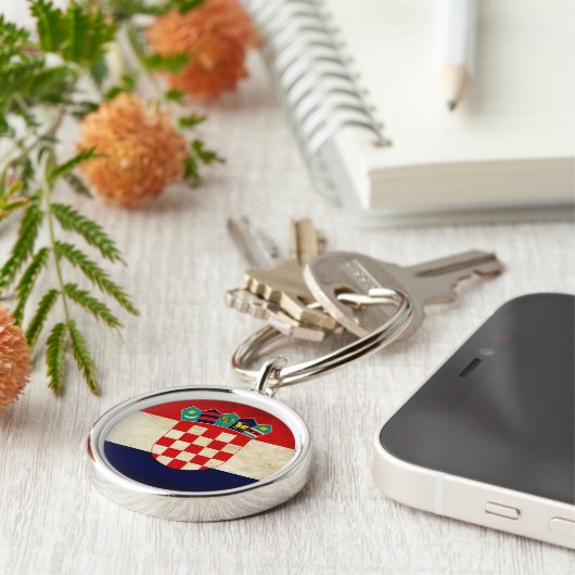 Kroatien-Flagge Schlüsselanhänger (Seite)