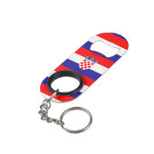 Kroatien Flagge Stainless Steel Bottle Opener Mini Flaschenöffner (Rückseite Schrägansicht)