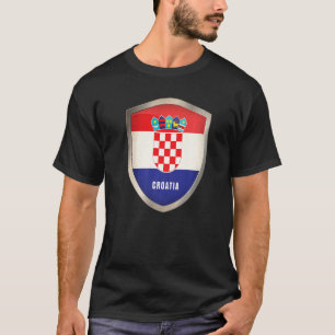 Kroatien-Flagge Stolz Fußball-Abzeichen Vintage T-Shirt