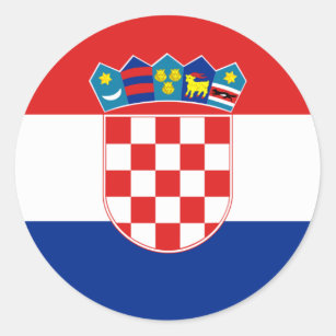 Kroatien-Flagge Stunde Hrvatska Runder Aufkleber