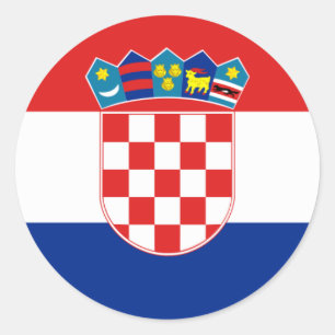 Kroatien-Flagge Stunde Hrvatska Runder Aufkleber
