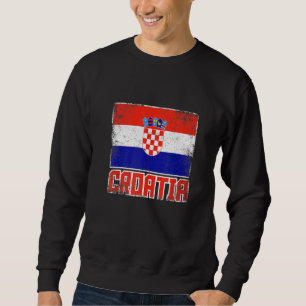 Kroatien-Flagge Vintage Retro Land kroatischer Sto Sweatshirt