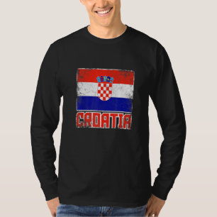 Kroatien-Flagge Vintage Retro Land kroatischer Sto T-Shirt