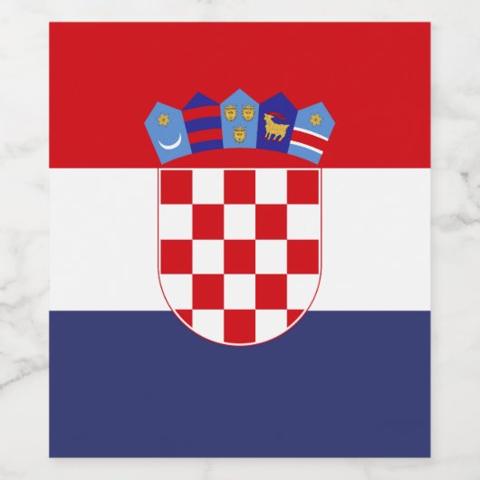 Kroatien-Flagge Weinetikett (Einzelnes Label)